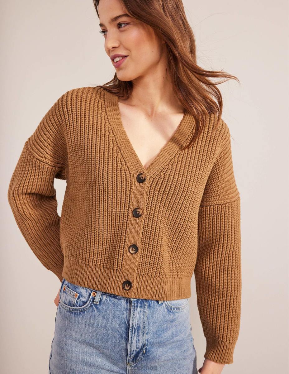 облекло Boden голяма рипсена жилетка камилски меланж Жени LL681214