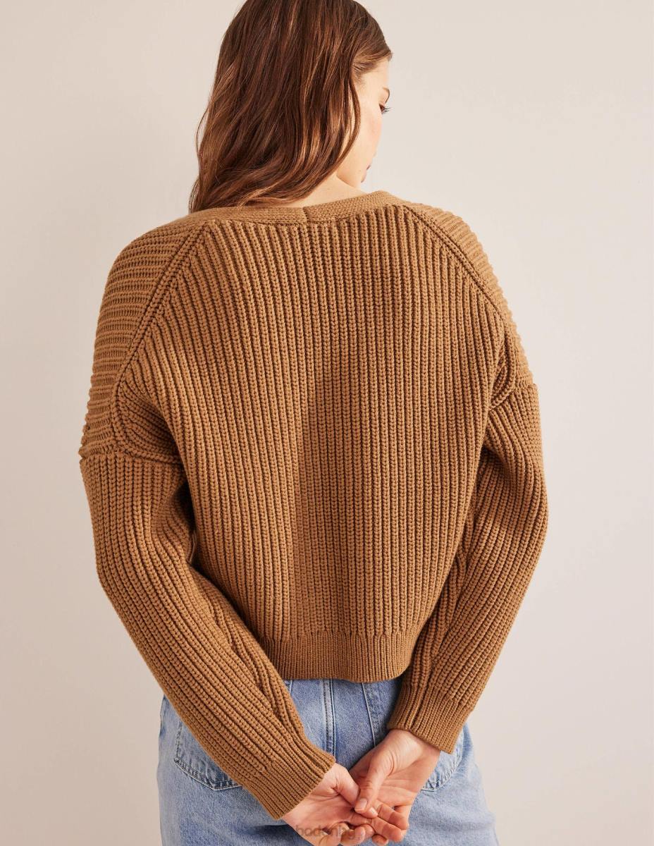 облекло Boden голяма рипсена жилетка камилски меланж Жени LL681214