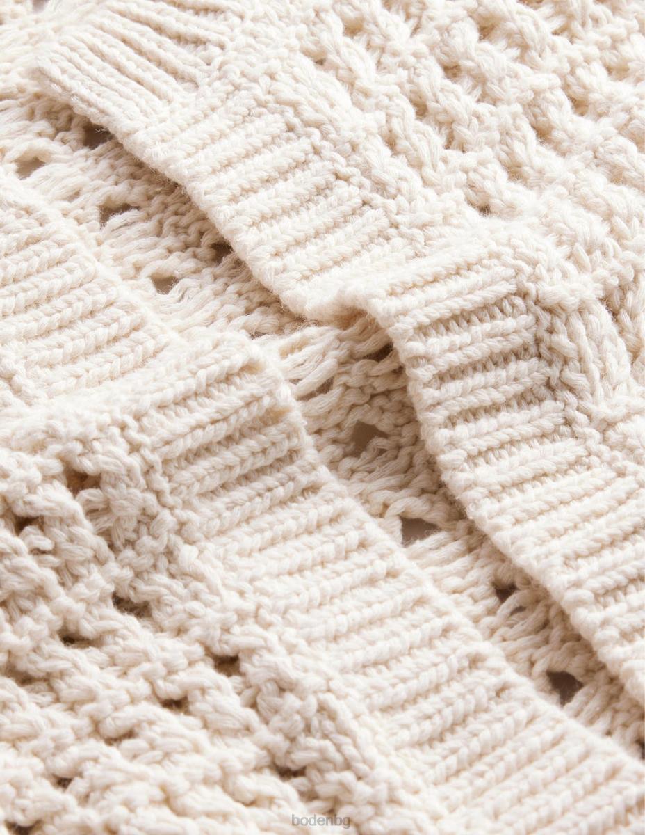 облекло Boden съкратена жилетка за плетене на една кука топла слонова кост Жени LL681228