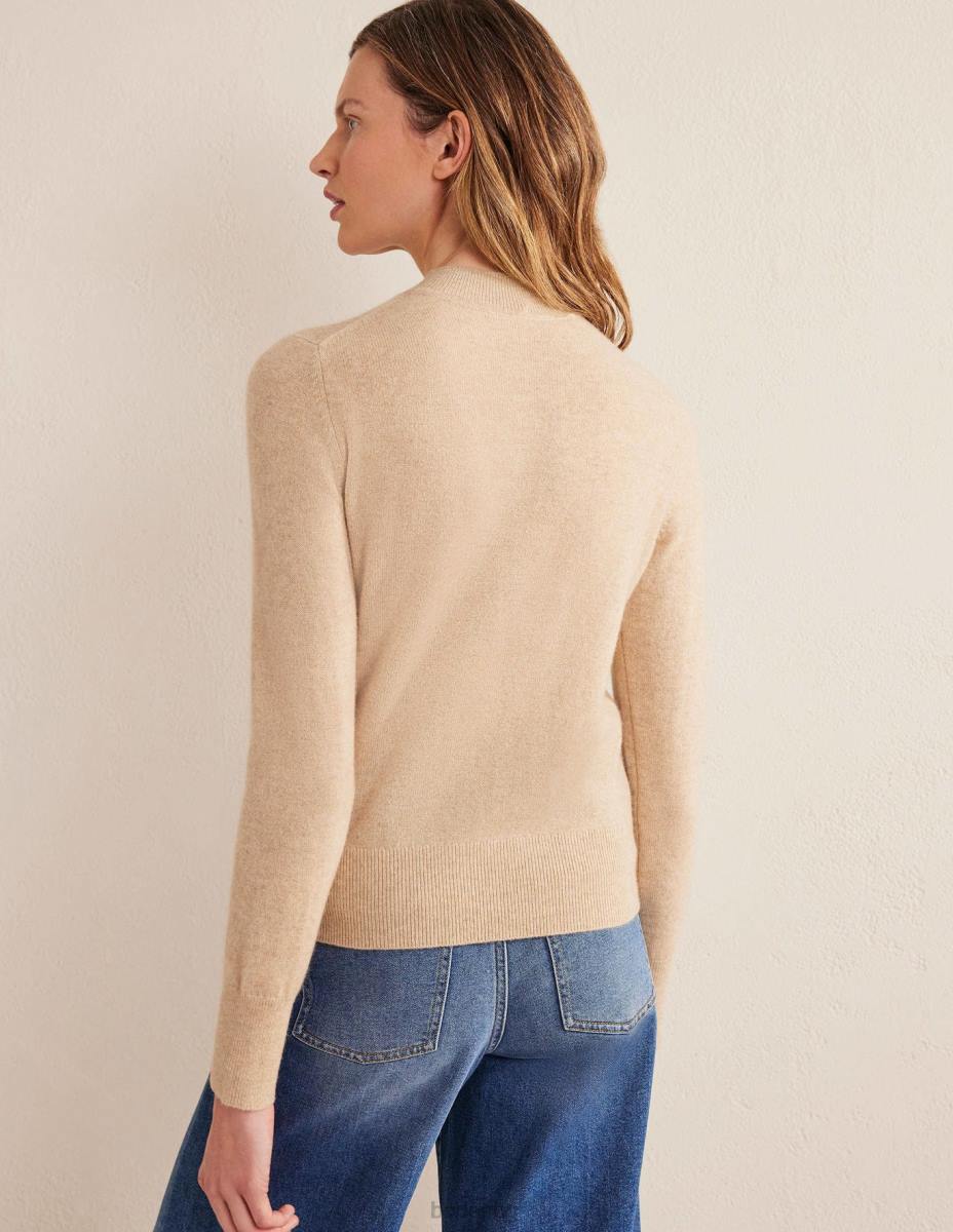 облекло Boden кашмирен пуловер за врата чинчила меланж Жени LL681249