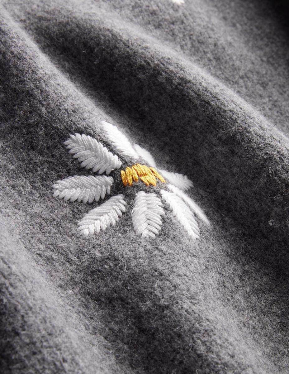 облекло Boden украсен вълнен пуловер тъмно сив меланж Жени LL681269