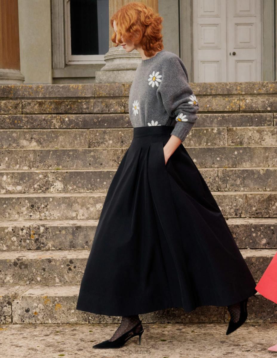 облекло Boden украсен вълнен пуловер тъмно сив меланж Жени LL681269