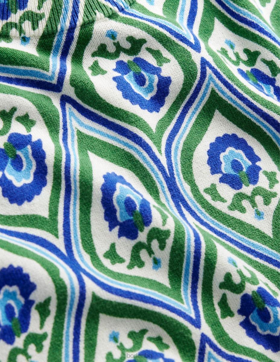 облекло Boden щампован пуловер с висока яка хълмове и геокаскада Жени LL681314