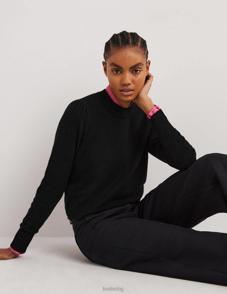 облекло Boden пуф кашмирен пуф през рамо черен Жени LL681330