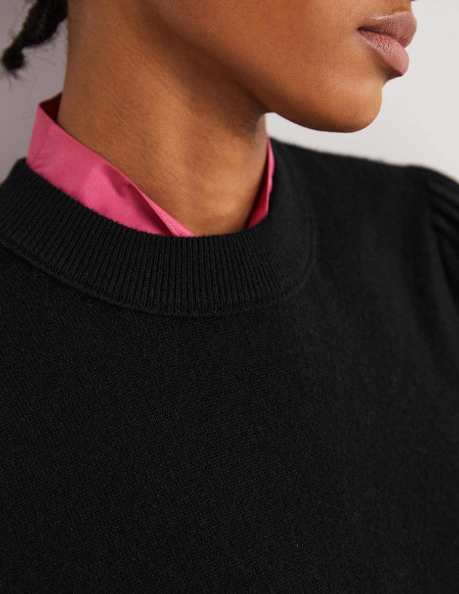 облекло Boden пуф кашмирен пуф през рамо черен Жени LL681330