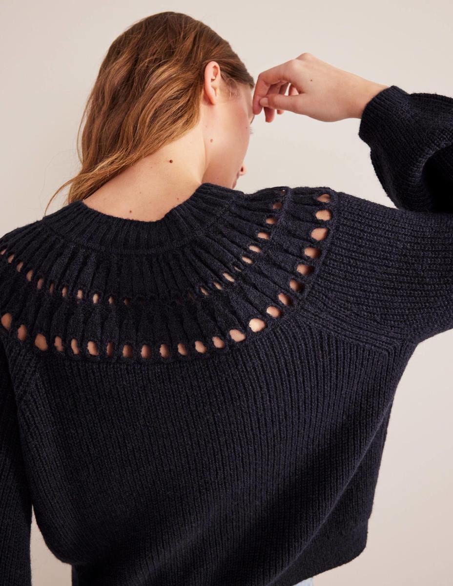 облекло Boden пухкава жилетка с волани военноморски флот Жени LL681382