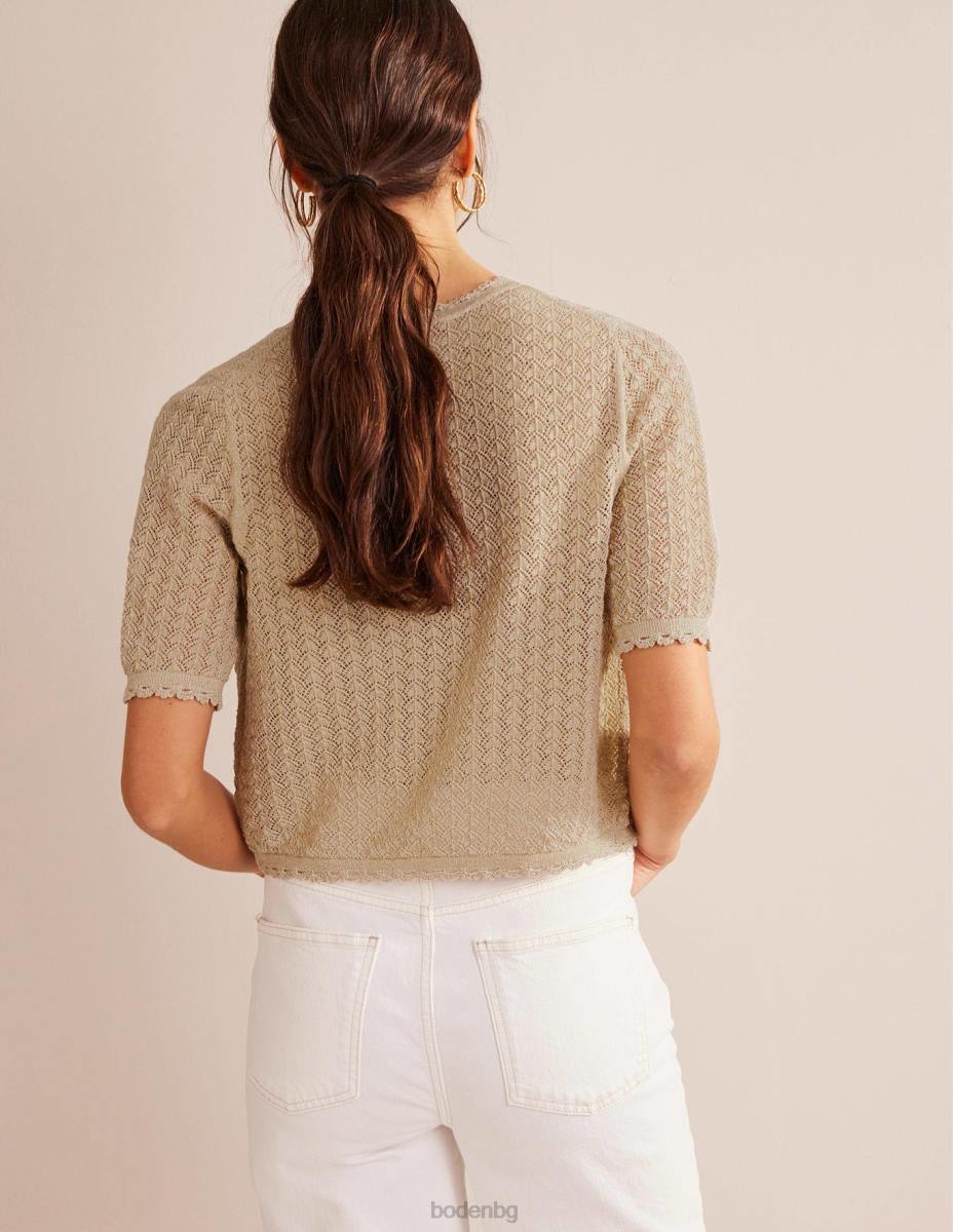 облекло Boden изрязана жилетка с къс ръкав златен блясък Жени LL681394