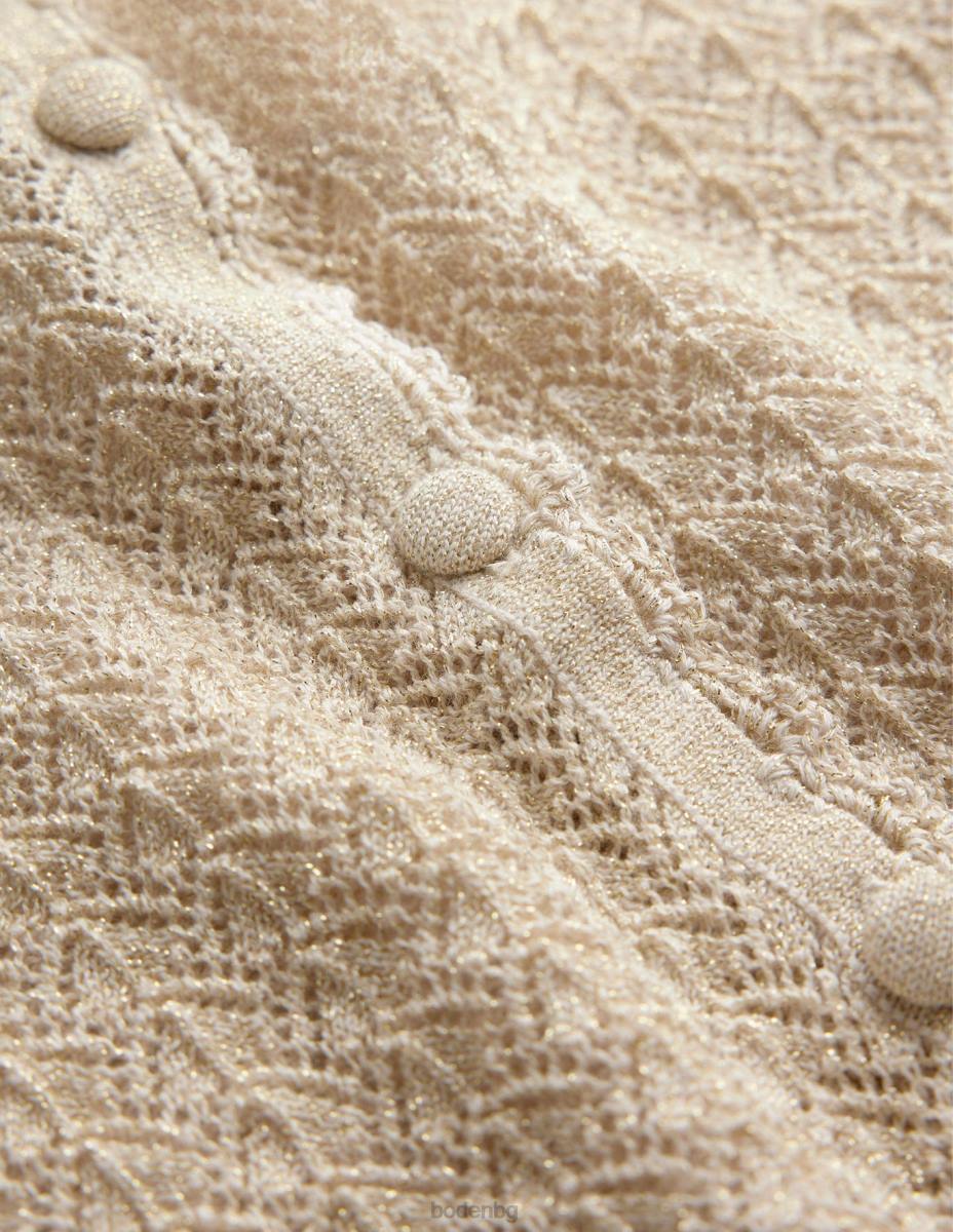 облекло Boden изрязана жилетка с къс ръкав златен блясък Жени LL681394