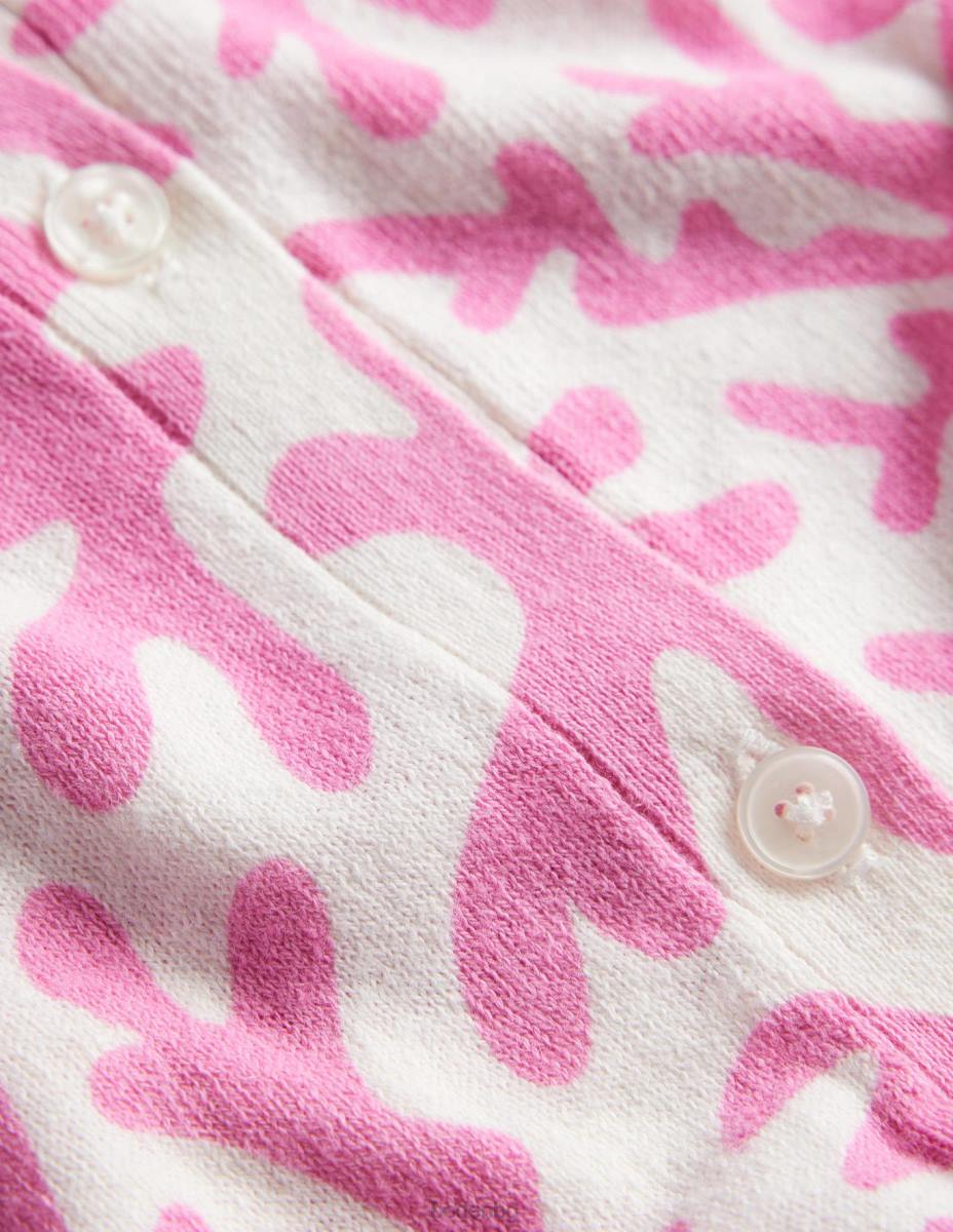 облекло Boden плажна жилетка с щампа сливов цвят и абстрактна зеленина Жени LL681505