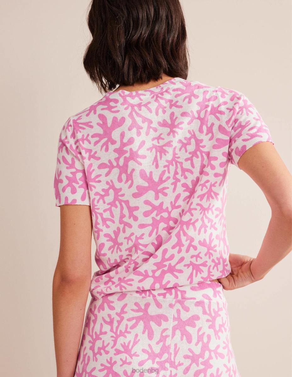 облекло Boden плажна жилетка с щампа сливов цвят и абстрактна зеленина Жени LL681505