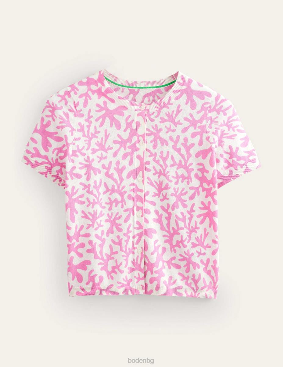 облекло Boden плажна жилетка с щампа сливов цвят и абстрактна зеленина Жени LL681505