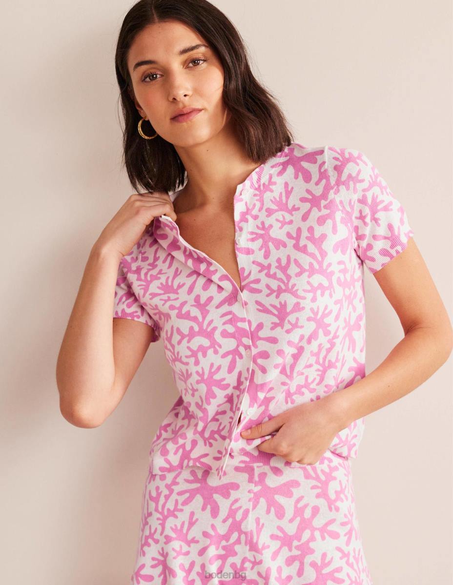 облекло Boden плажна жилетка с щампа сливов цвят и абстрактна зеленина Жени LL681505