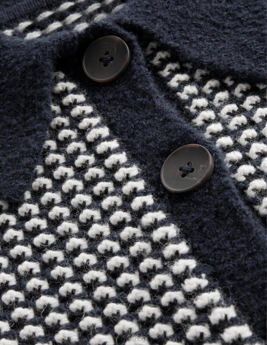 облекло Boden съкратена жилетка с къс ръкав военноморски гео жакард Жени LL681508