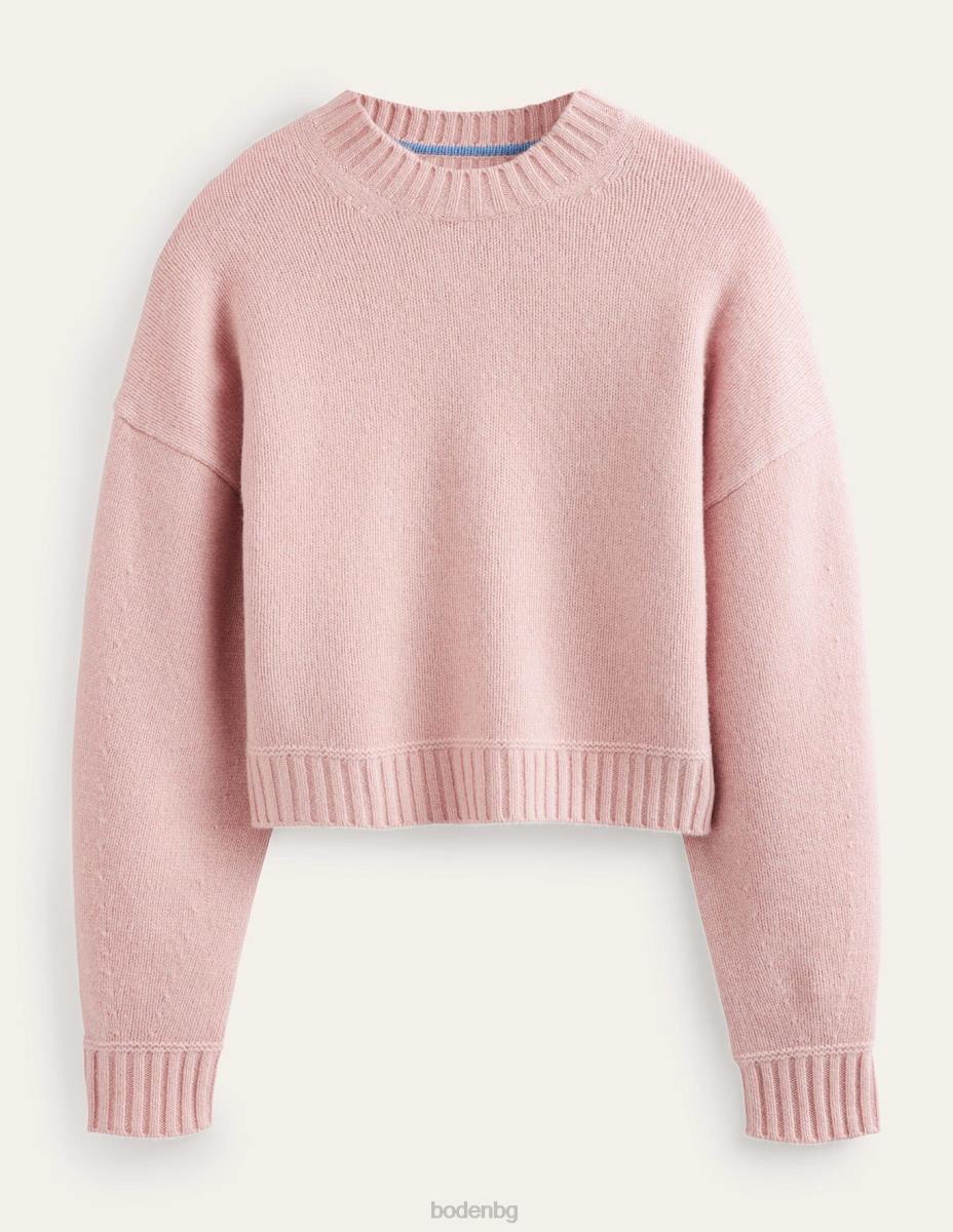 облекло Boden изчеткан вълнен скъсен пуловер тебеширено розово Жени LL681550