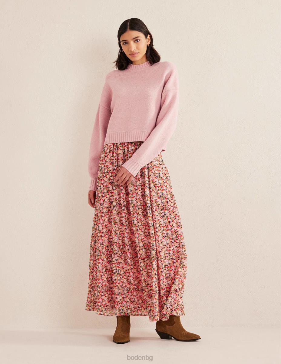 облекло Boden изчеткан вълнен скъсен пуловер тебеширено розово Жени LL681550