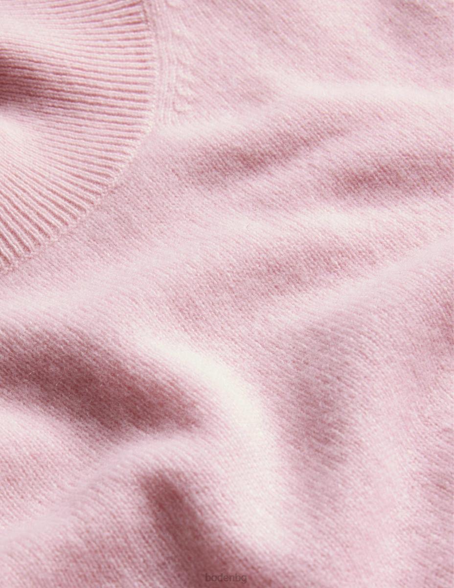 облекло Boden кашмирен пуловер за врата маршмелоу розово Жени LL681587