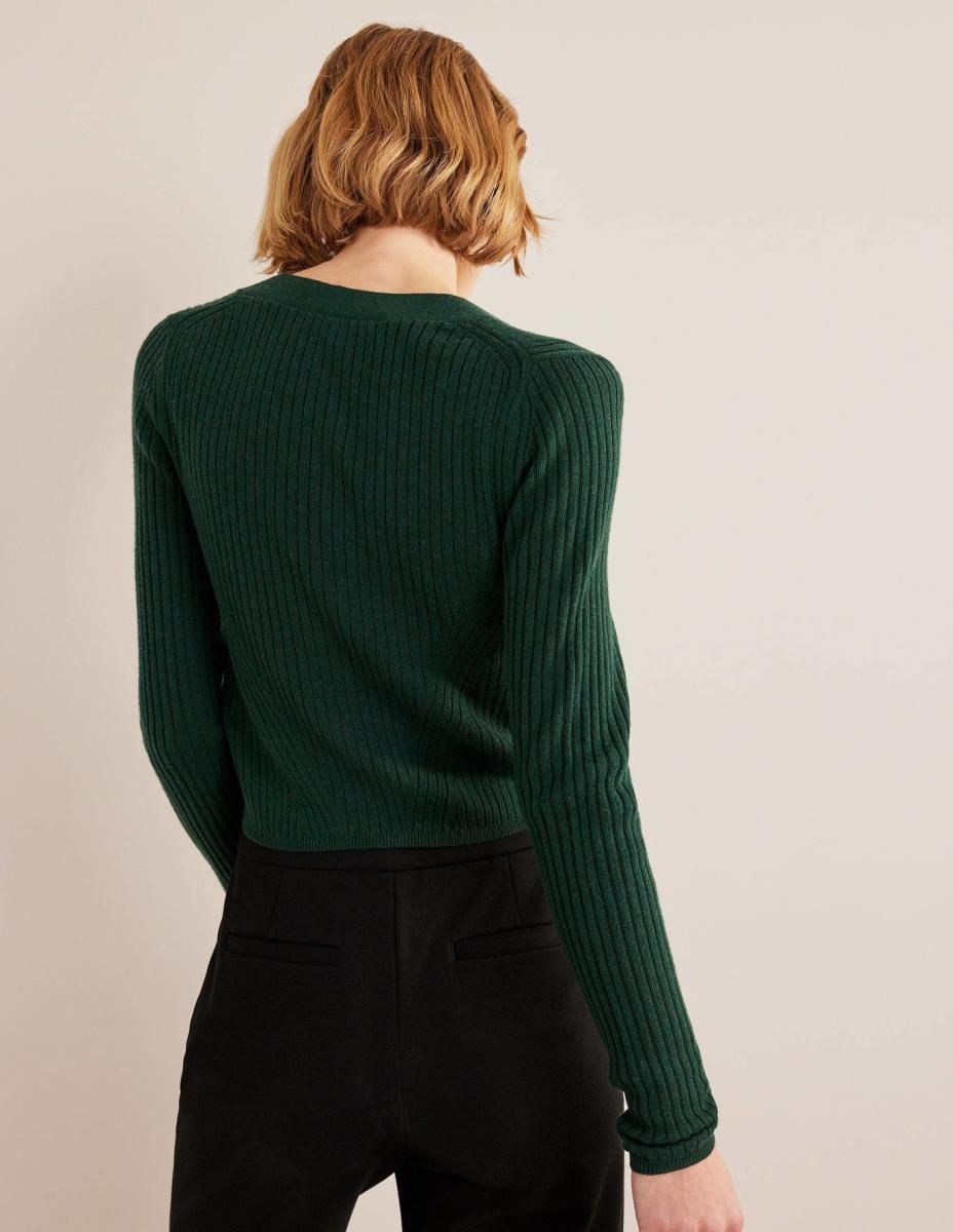 облекло Boden мериносова изрязана рипсена жилетка изумрудена нощ Жени LL681649