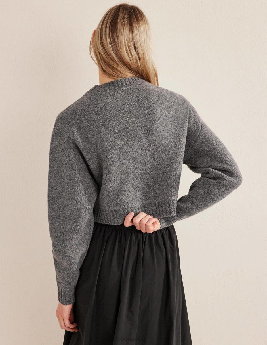 облекло Boden украсена жилетка с буболечки тъмно сив меланж Жени LL681678