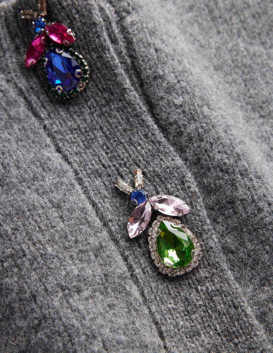 облекло Boden украсена жилетка с буболечки тъмно сив меланж Жени LL681678