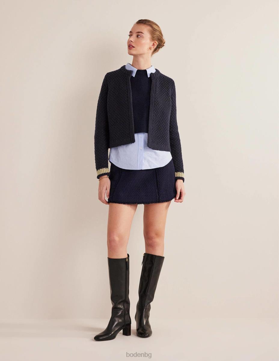 облекло Boden текстурирана масивна вълнена жилетка флот и злато Жени LL681679