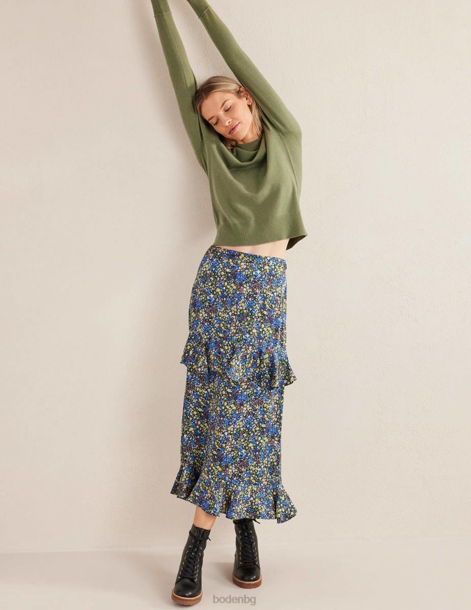 облекло Boden пуф кашмирен пуф през рамо каменно зелено Жени LL681699