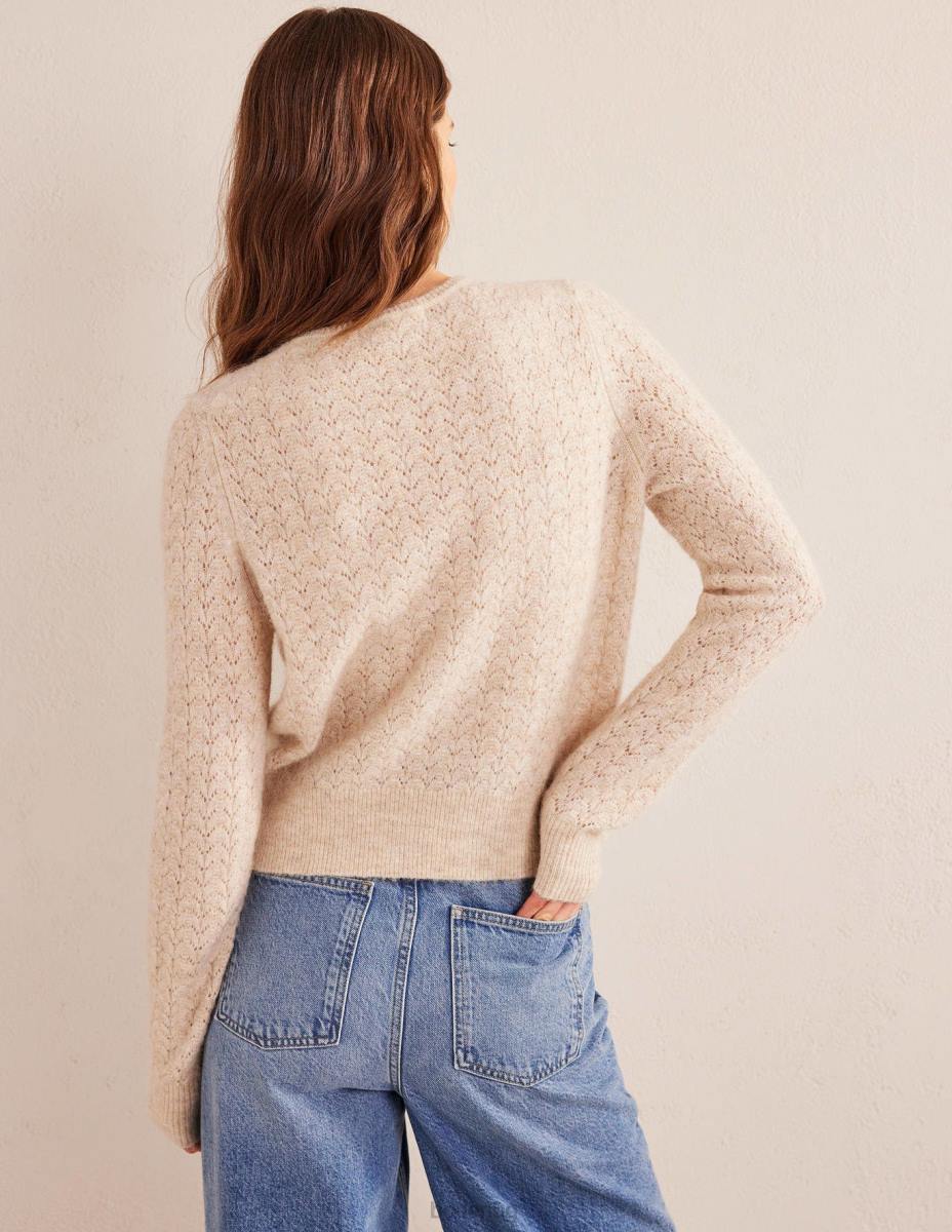 облекло Boden пухкав пуантел джъмпер меланж от овесени ядки Жени LL681740