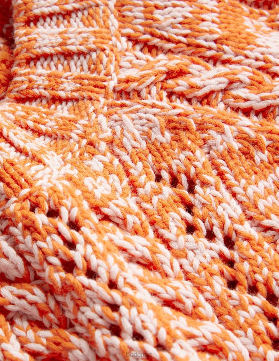 облекло Boden мраморен кабелен джъмпер оранжев и розов мергел Жени LL681772