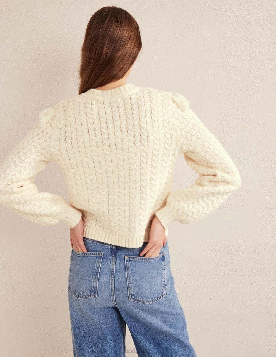 облекло Boden жилетка с детайли на ресни слонова кост Жени LL681781