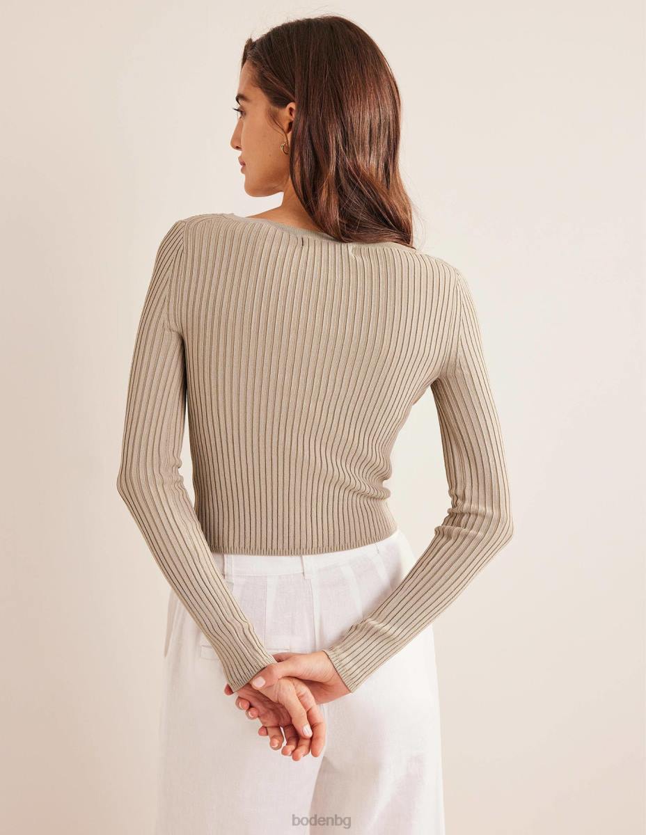 облекло Boden изрязана ребрена жилетка с широко деколте камък Жени LL681859