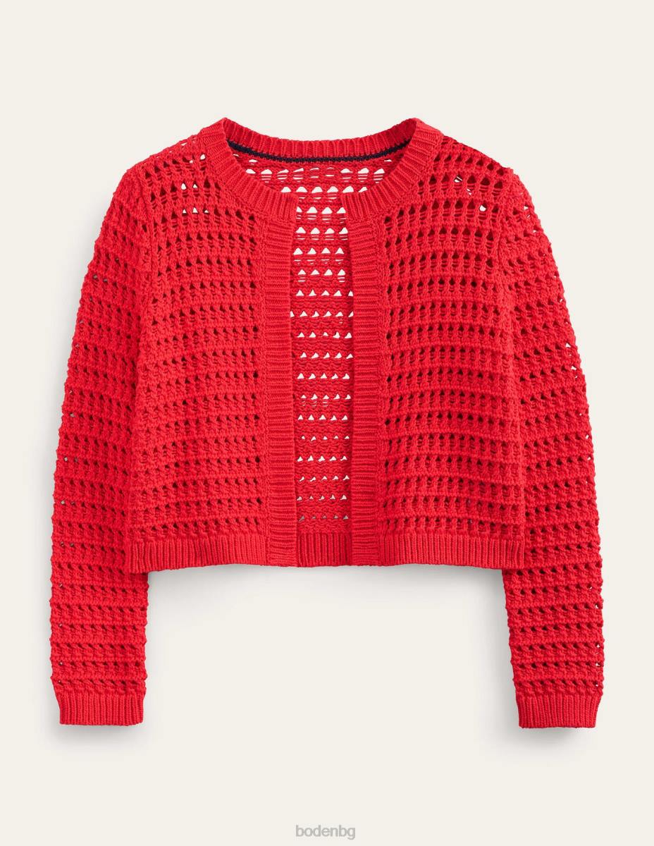 облекло Boden съкратена жилетка за плетене на една кука висок риск червено Жени LL681877