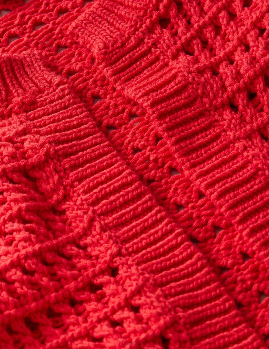 облекло Boden съкратена жилетка за плетене на една кука висок риск червено Жени LL681877