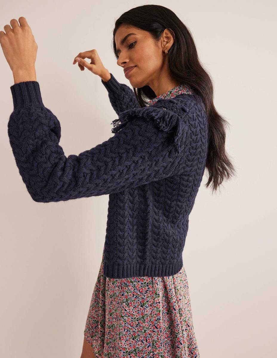 облекло Boden жилетка с детайли на ресни военноморски флот Жени LL681884