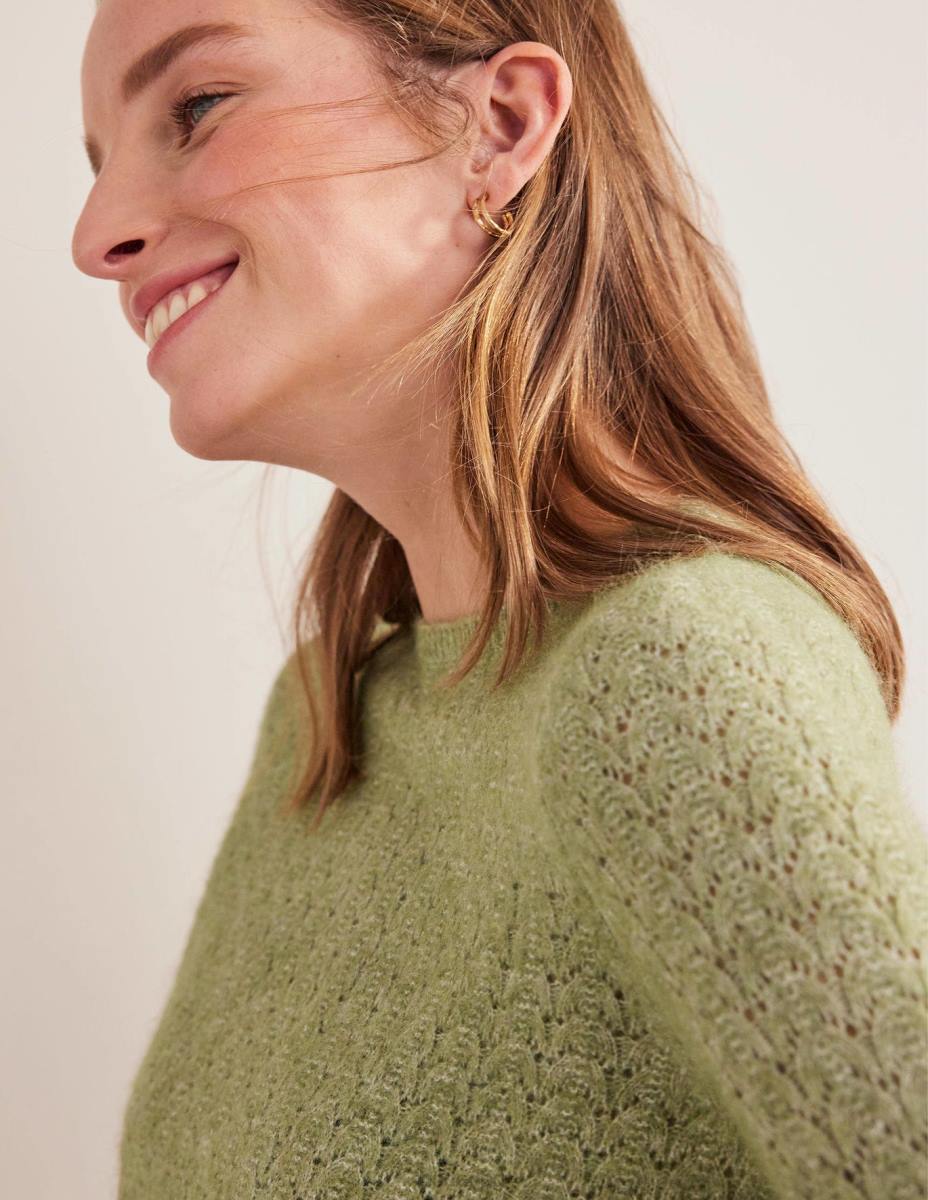 облекло Boden пухкав пуантел джъмпер каменно зелено Жени LL681903