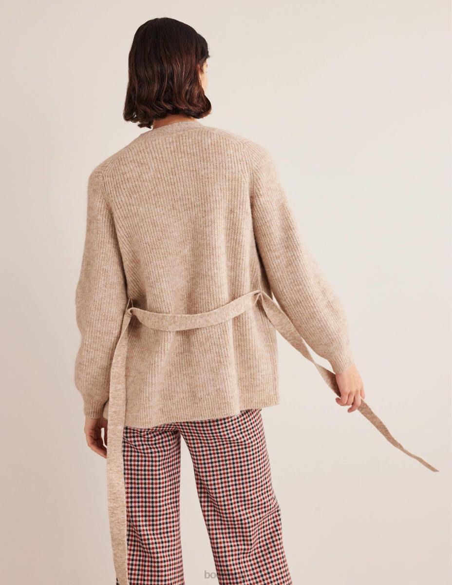 облекло Boden пухкава жилетка с колан чинчила меланж Жени LL681906