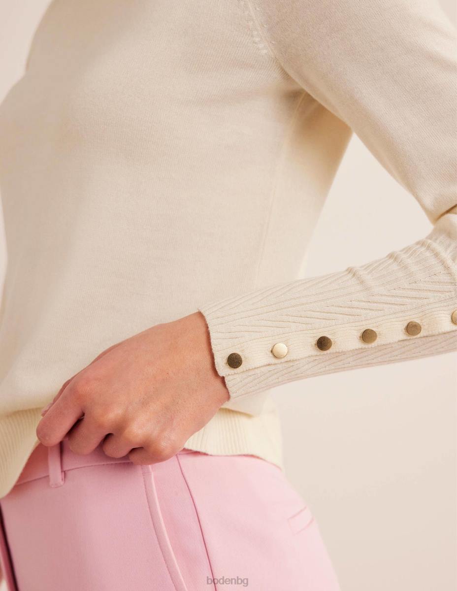 облекло Boden мериносов пуловер с маншет с копчета топла слонова кост Жени LL681971