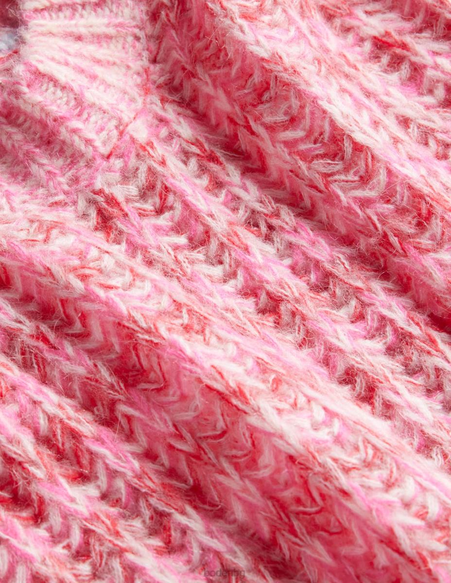 облекло Boden широк ребрист пухкав джъмпер розов мергел Жени LL682021