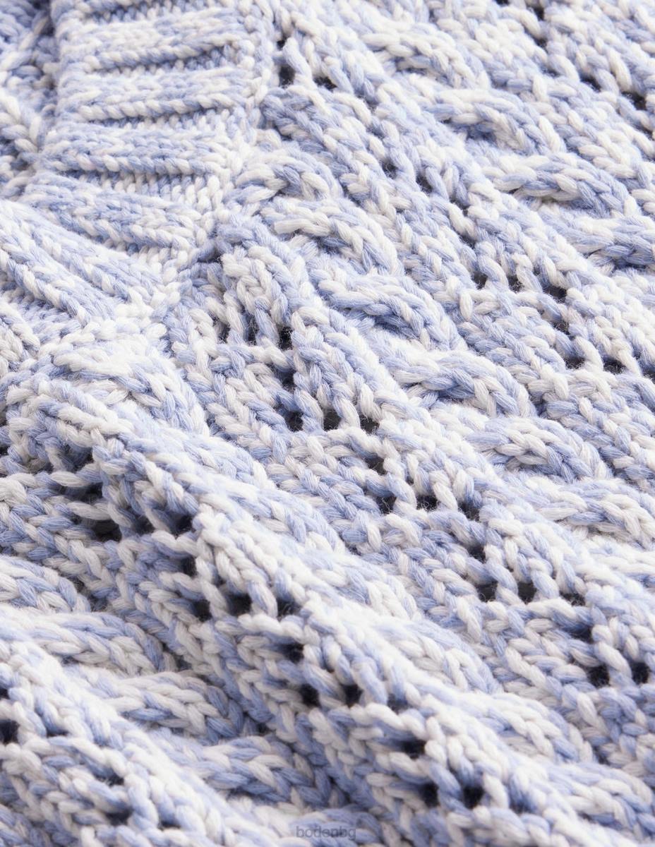 облекло Boden кабел плетен резервоар синя виелица и мергел от слонова кост Жени LL682027