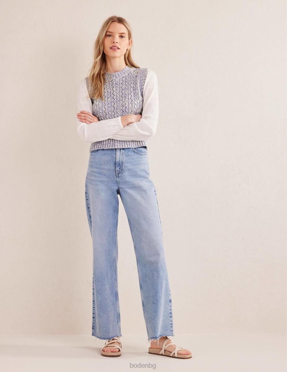 облекло Boden кабел плетен резервоар синя виелица и мергел от слонова кост Жени LL682027