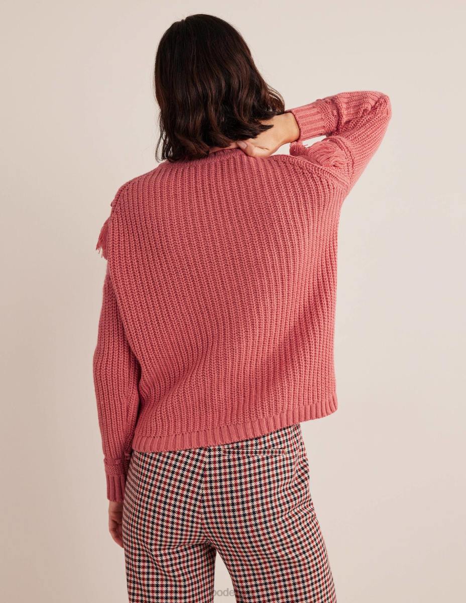 облекло Boden оребрен джъмпер с детайли на ресни избледняла роза Жени LL682028