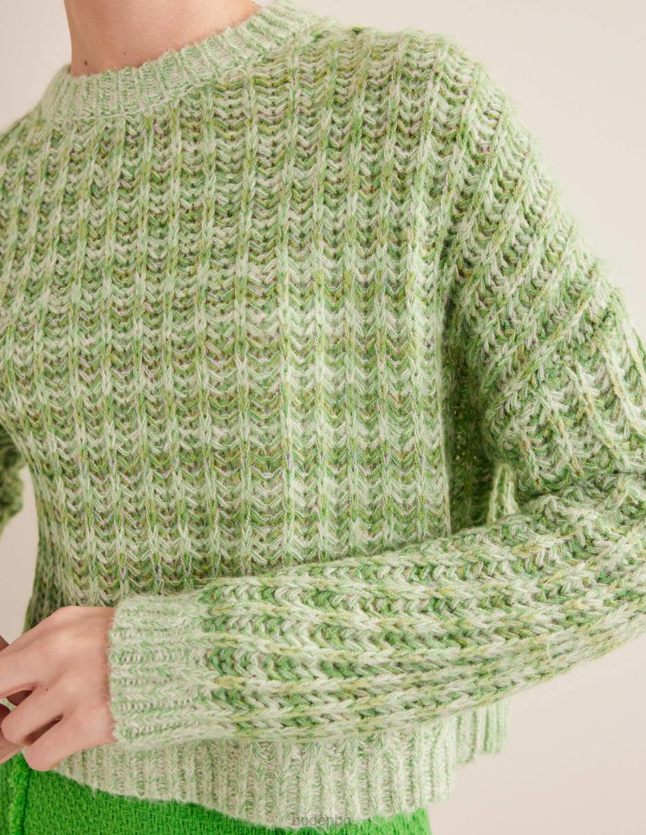 облекло Boden широк ребрист пухкав джъмпер зелен мергел Жени LL682072