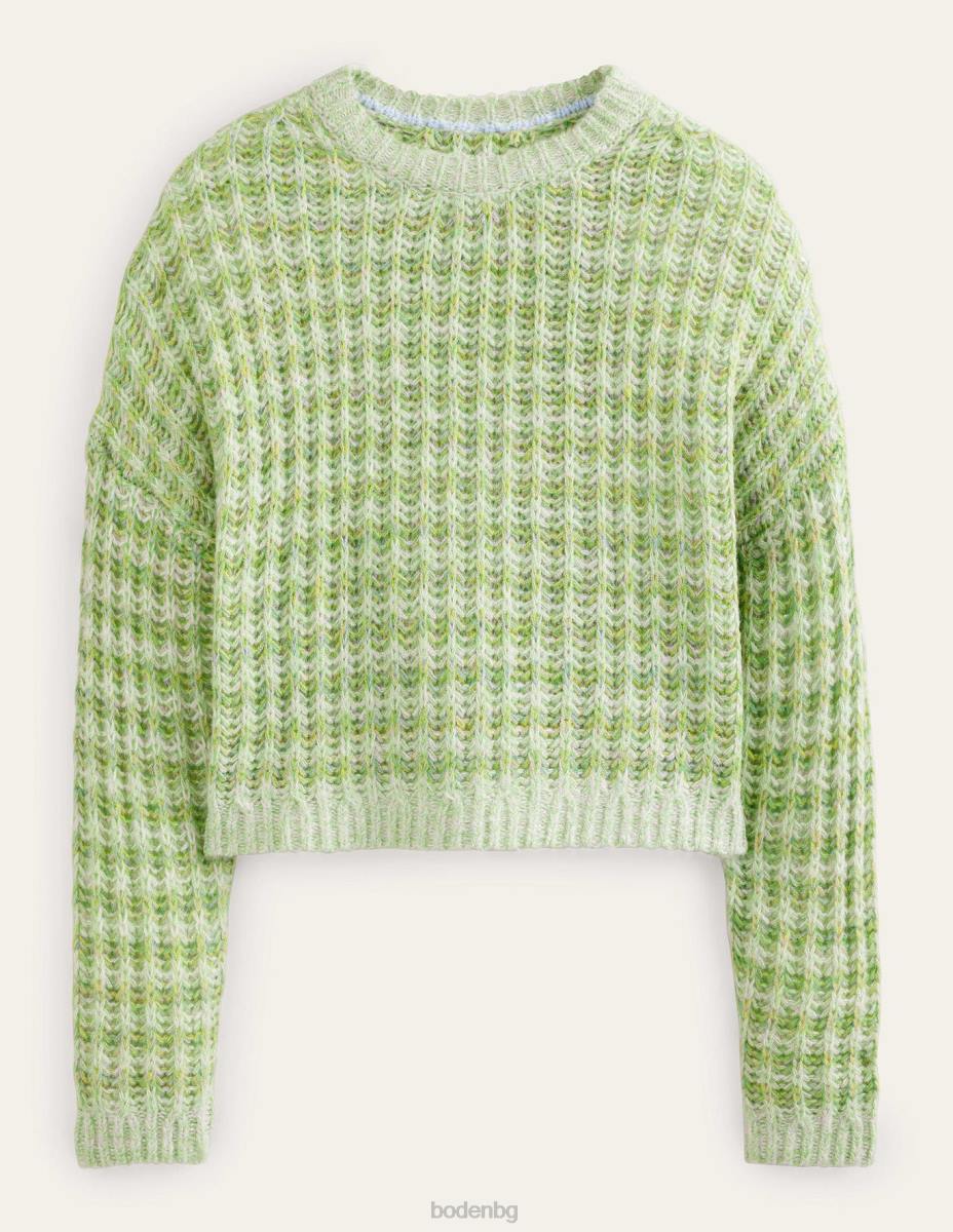 облекло Boden широк ребрист пухкав джъмпер зелен мергел Жени LL682072