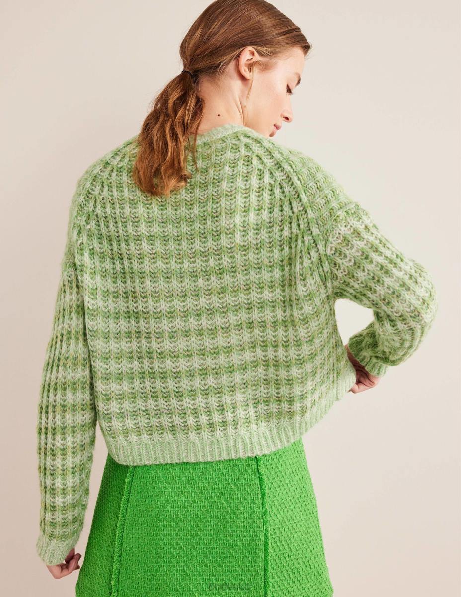 облекло Boden широк ребрист пухкав джъмпер зелен мергел Жени LL682072