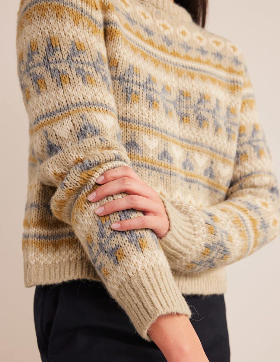 облекло Boden пухкав светъл джъмпър меланж от овесени ядки Жени LL682076