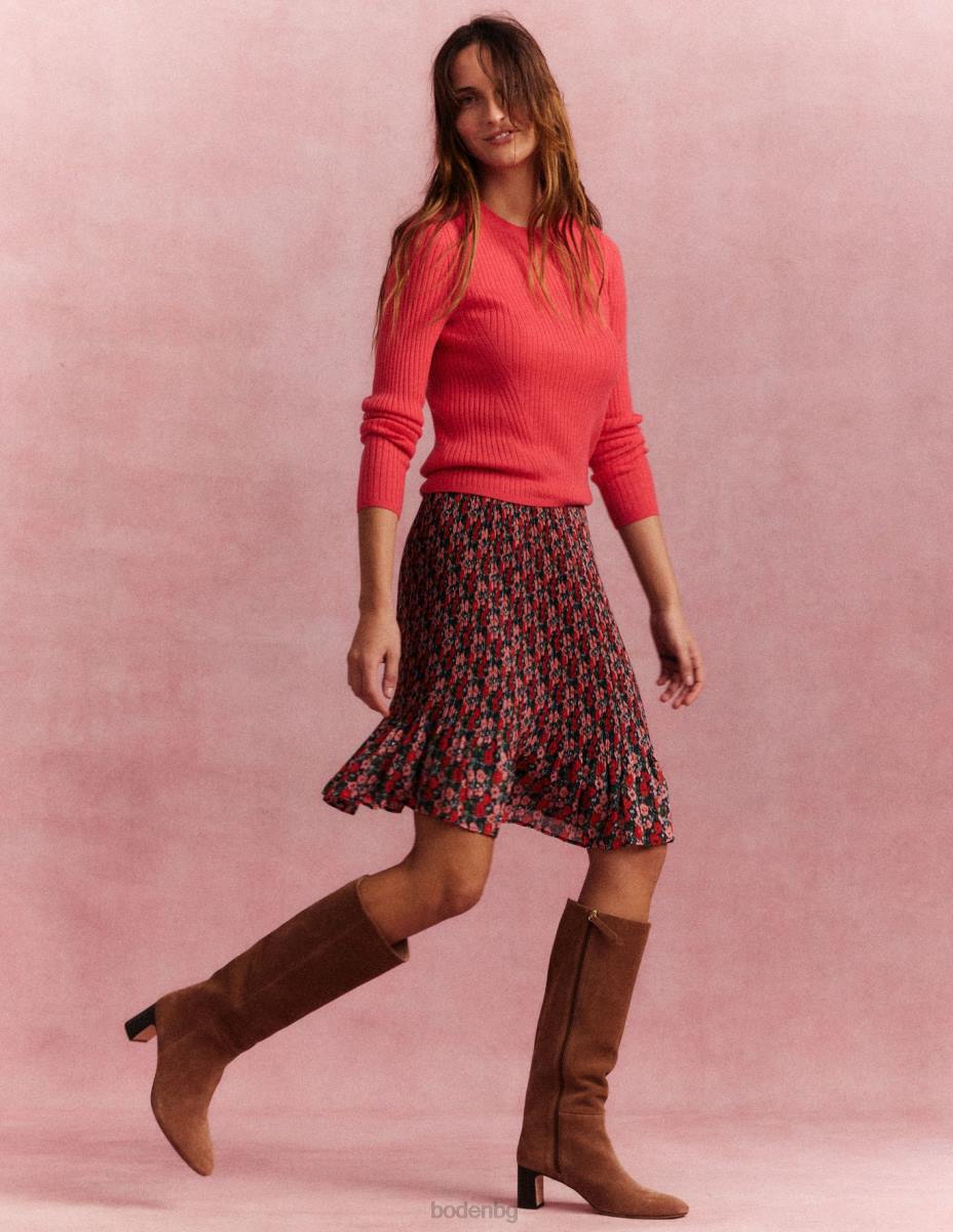 облекло Boden оребрен мериносов пуловер корал Жени LL682088