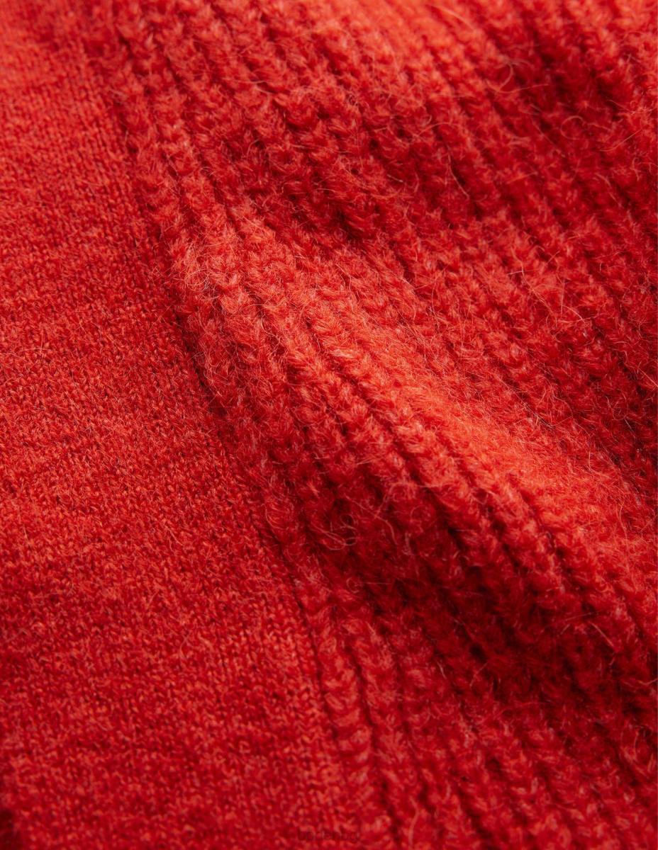 облекло Boden пухкава жилетка с колан домат Жени LL682103