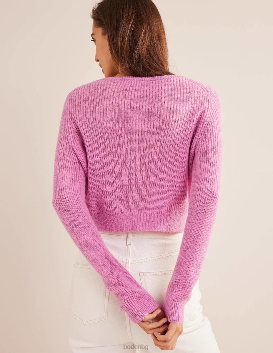 облекло Boden пухкава съкратена жилетка лавандулова роза Жени LL682105