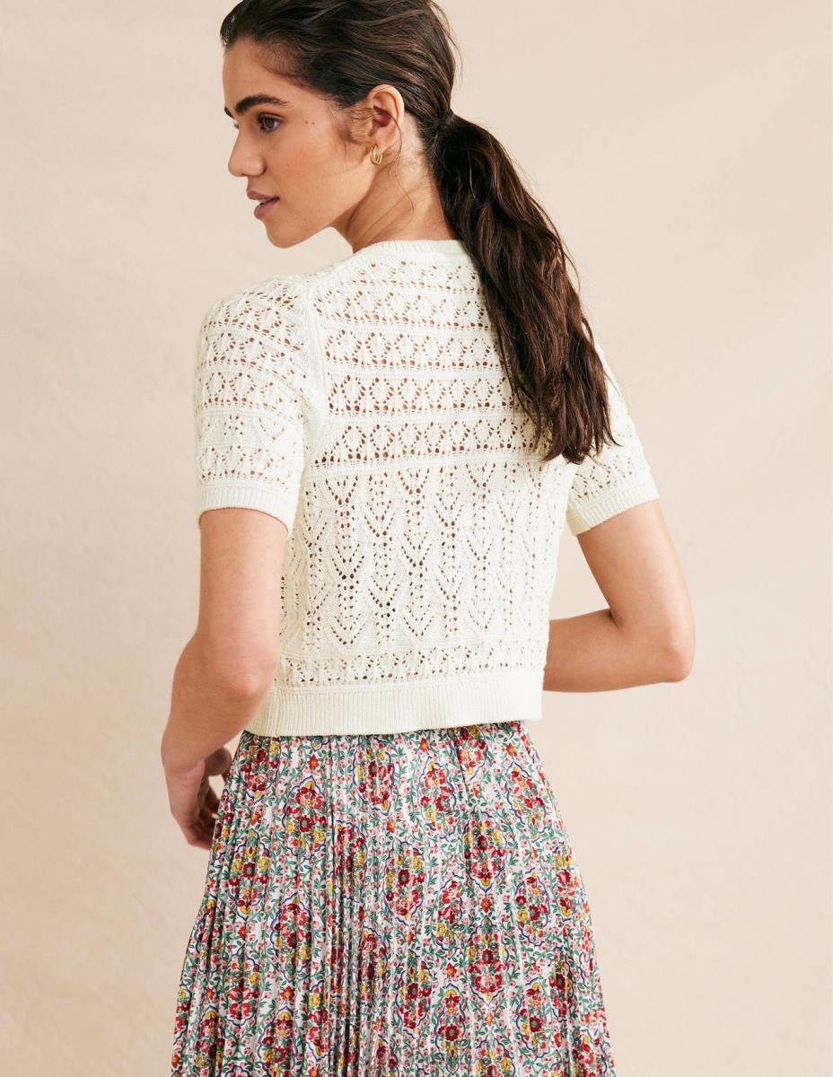 облекло Boden жилетка с кръгло деколте топла слонова кост Жени LL682106