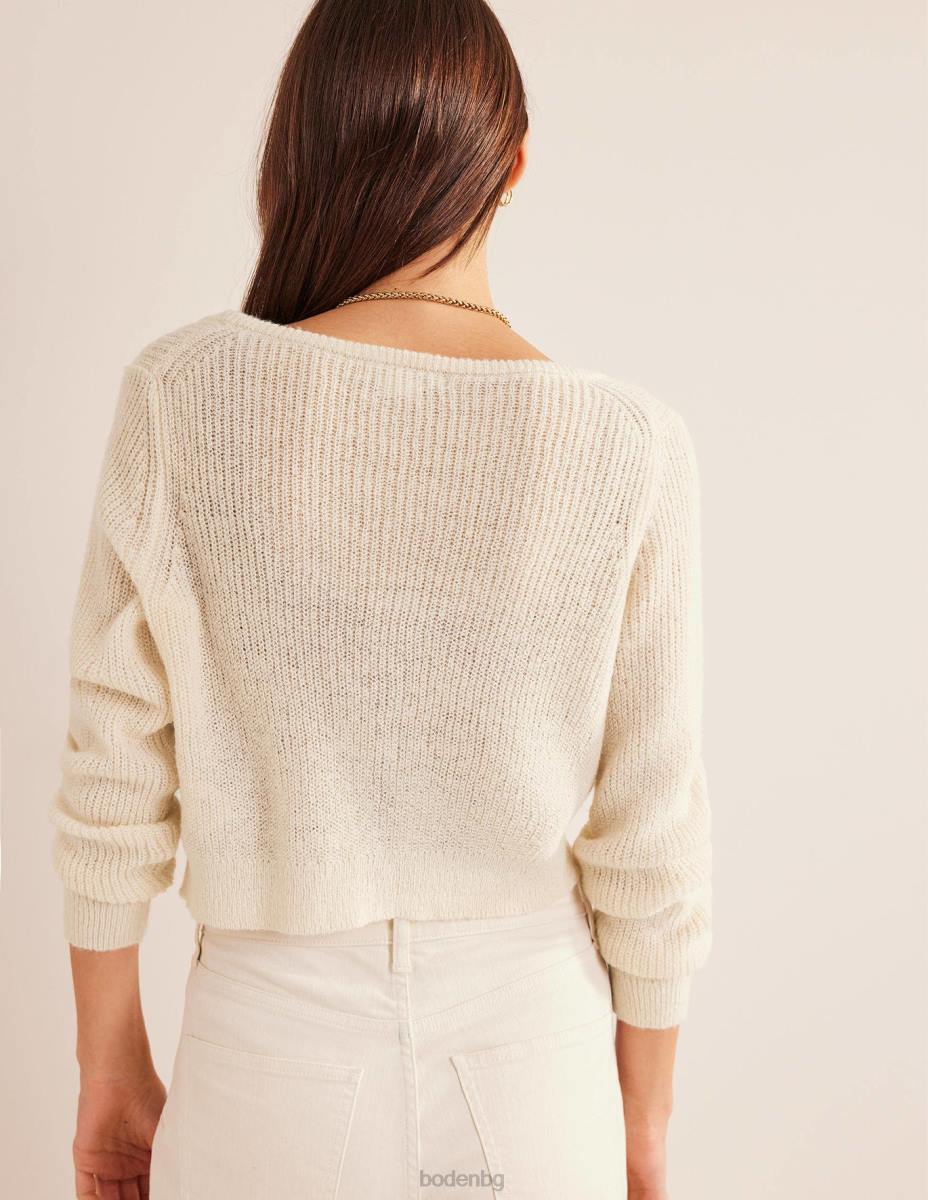 облекло Boden пухкава съкратена жилетка топла слонова кост Жени LL682107