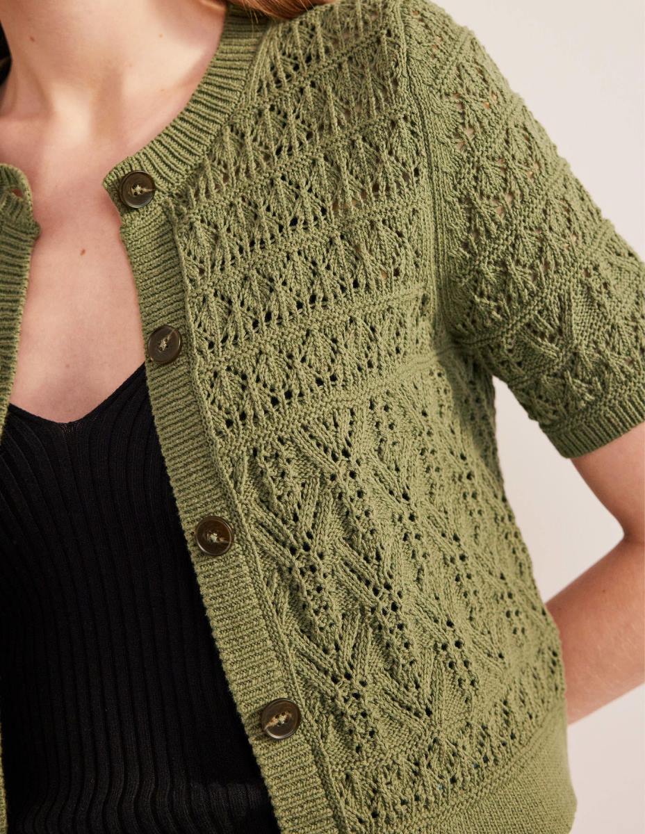 облекло Boden жилетка с кръгло деколте смърчово зелено Жени LL682114