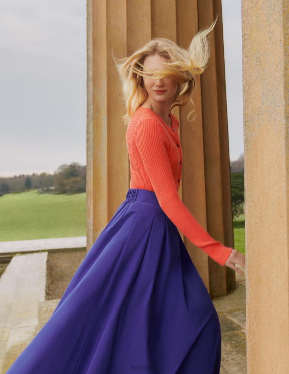 облекло Boden жилетка с оребрени детайли кумкуат Жени LL682121